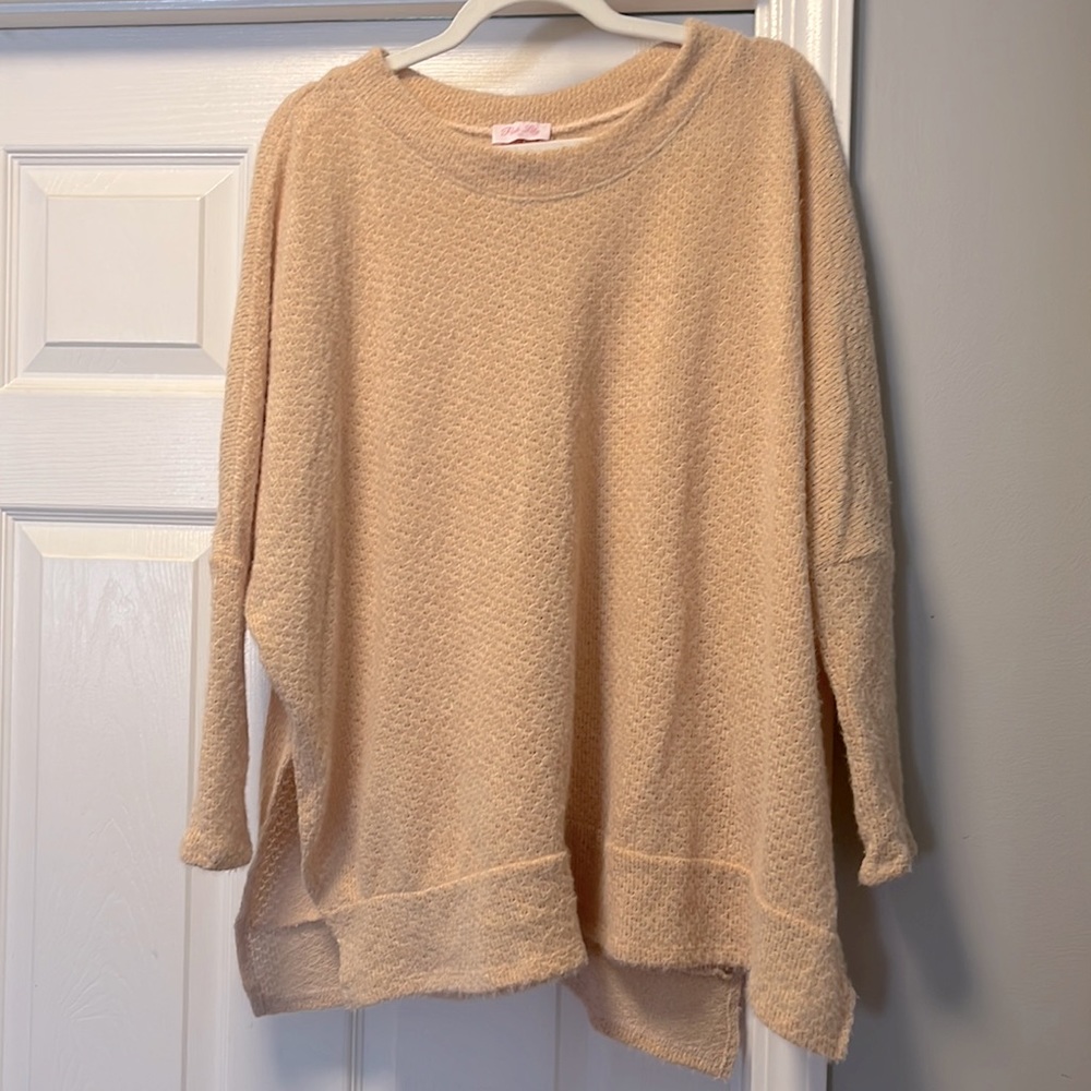 Small, Pink Lily, oversized sweater.